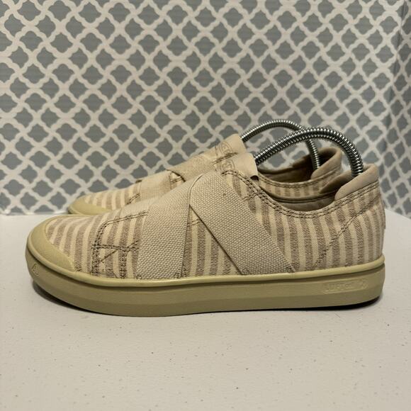 Keen Elsa IV Gore Slip On Natural Birch Stripe Shoes Womens Size 9 - Picture 4 of 7